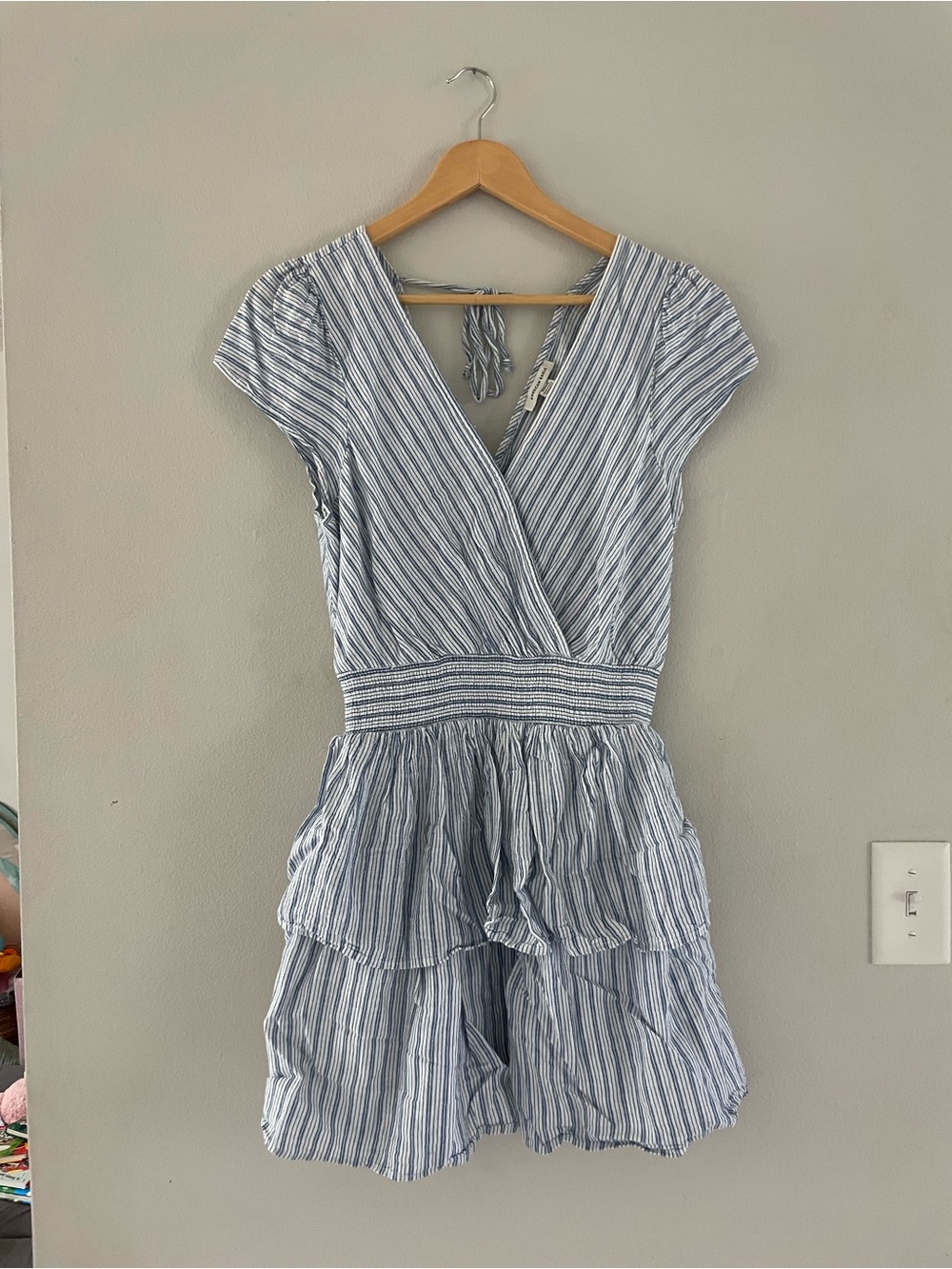 American Eagle Outfitters Blue and White Striped Mini Dress